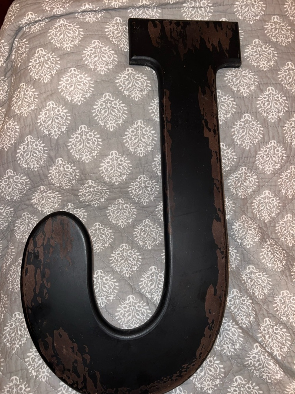 Hobby Lobby Distressed Black and Brown Decorative Letter J